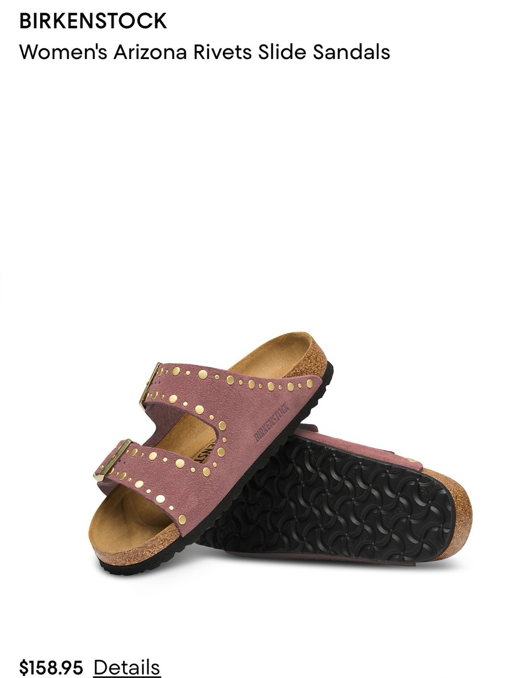 Birkenstock Arizona Rivets Slide Sandals - Dusty Pink